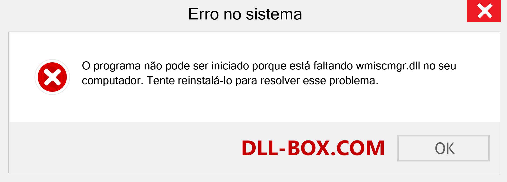 Arquivo wmiscmgr.dll ausente ?. Download para Windows 7, 8, 10 - Correção de erro ausente wmiscmgr dll no Windows, fotos, imagens